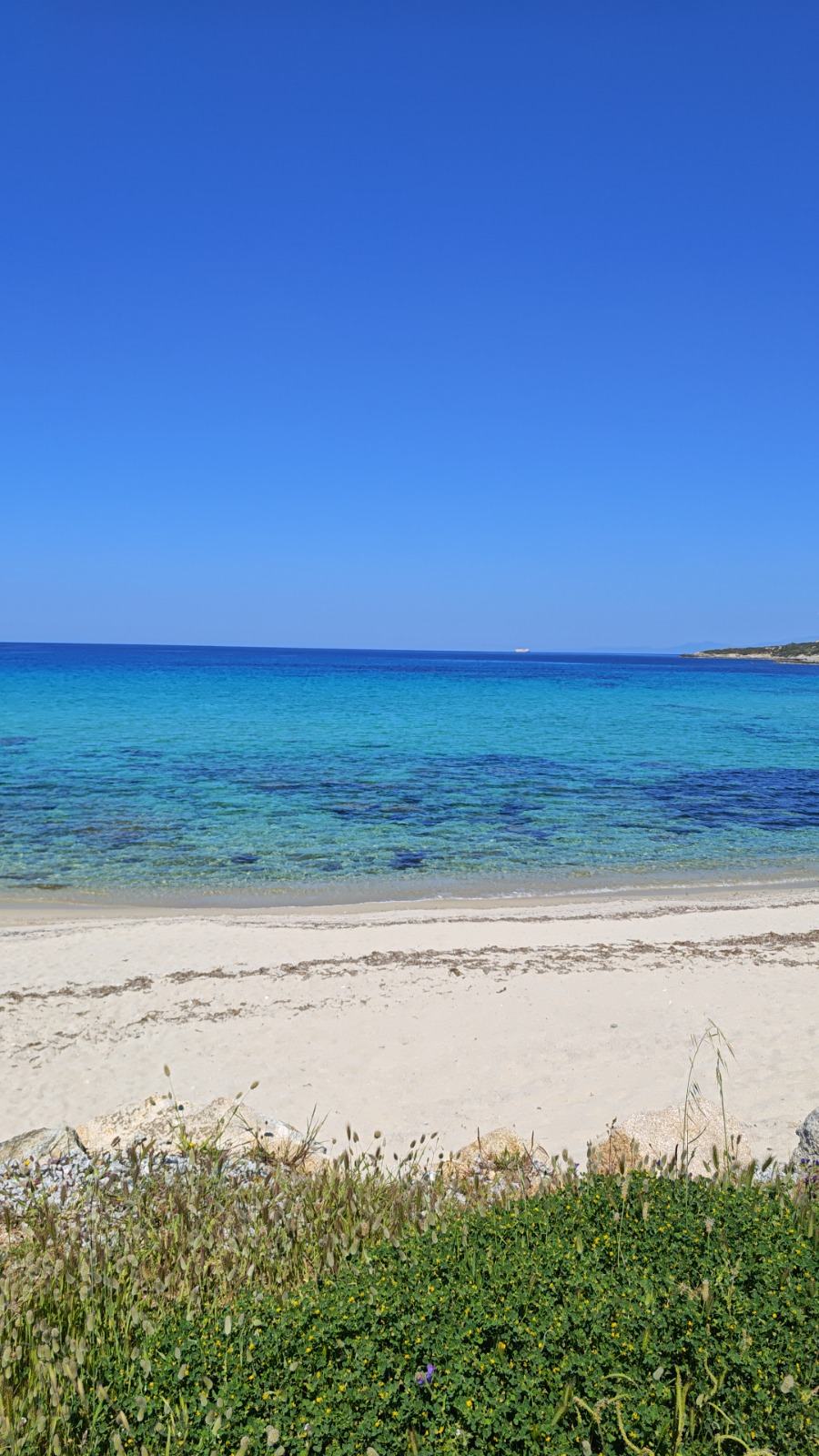 Plage déserte face à la mer